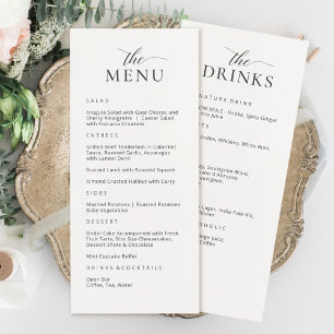 Modern Elegant Menu and Drinks Card