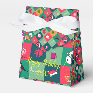 Modern Elegant Merry Christmas Holidays Favour Box