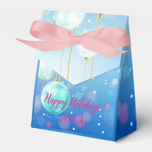 Modern Elegant Merry Christmas Holidays Favour Box