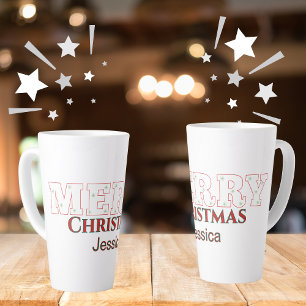 Modern Elegant Merry Christmas Latte Mug
