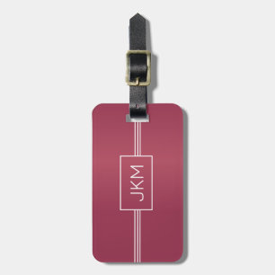 Modern Elegant Metal Foil Traveller monogram Name Luggage Tag