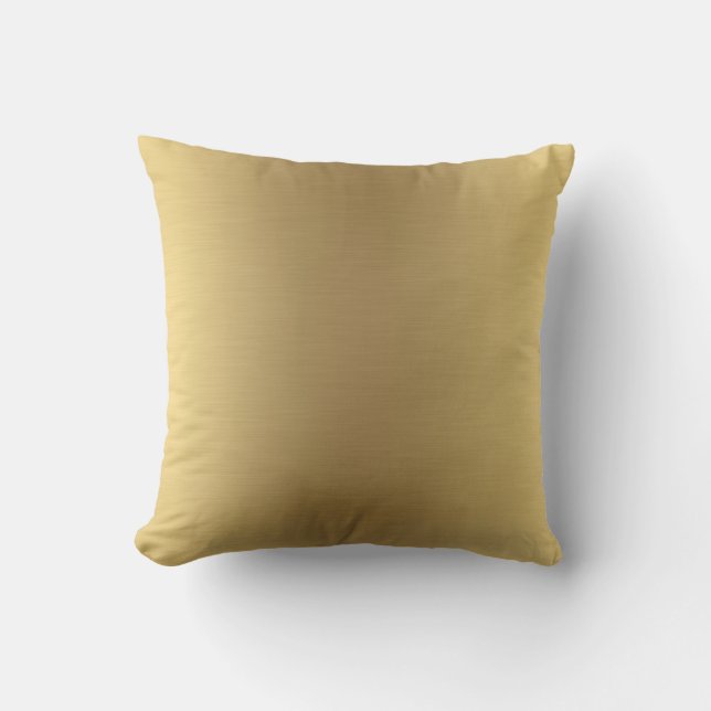 Modern Elegant Metallic Ombre Solid Gold Cushion (Front)