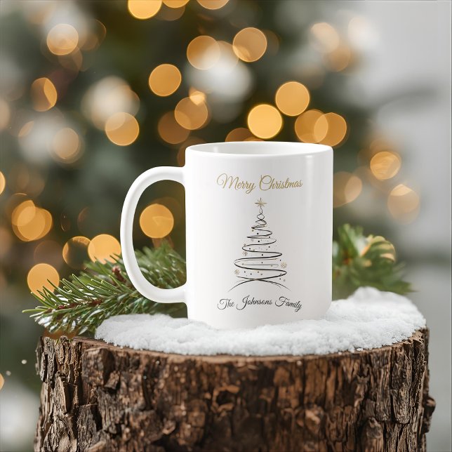 Modern Elegant Minimal Christmas Tree Mug (Creator Uploaded)