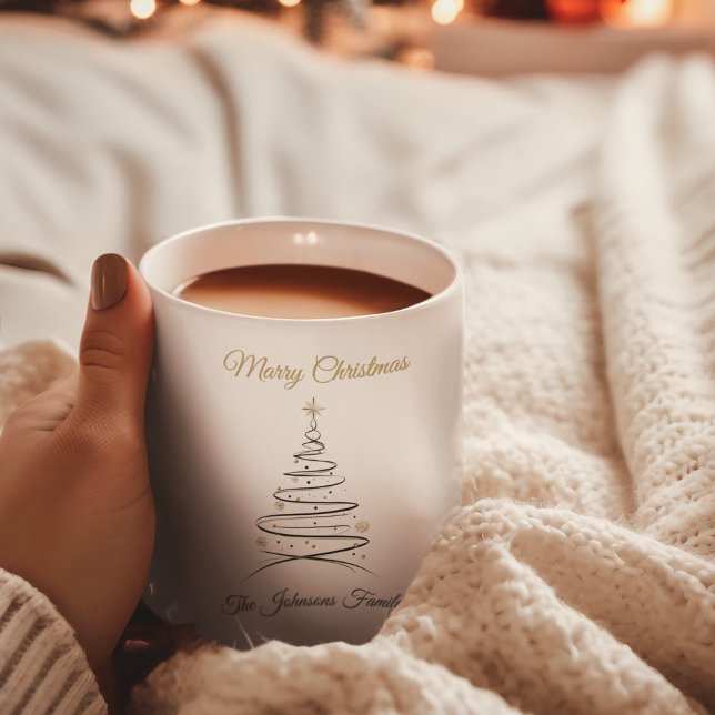 Modern Elegant Minimal Christmas Tree Mug (Creator Uploaded)