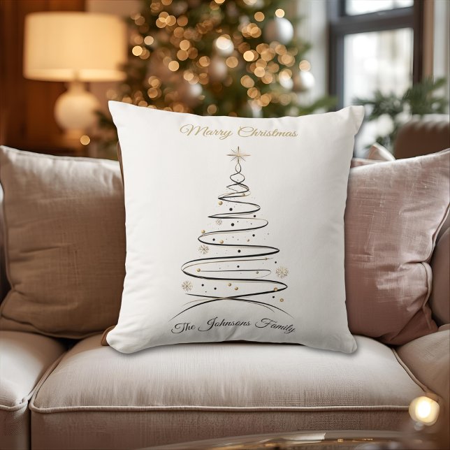 Modern Elegant Minimal Christmas Tree Pillow (Creator Uploaded)