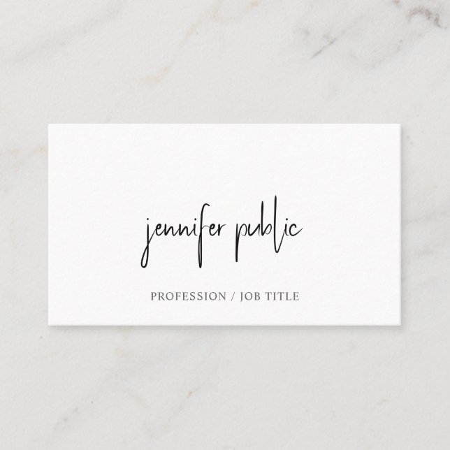 Modern Elegant Minimal Design Template Typography Business Card (Front)