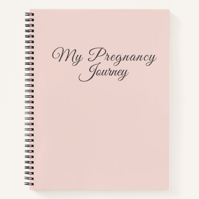 Modern Elegant Minimal Pastel Pink Pregnancy Mum Notebook (Front)