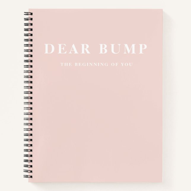 Modern Elegant Minimal Pastel Pink Pregnancy Notebook (Front)