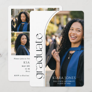 Modern Elegant Minimal Photo Arch Graduation Party Invitation