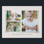 Modern elegant minimal photo collage personalised faux canvas print<br><div class="desc">Modern photo collage 3d effect multi photo canvas with space for name and initial. Colours can be changed to suit your decor. Part of a collection.</div>