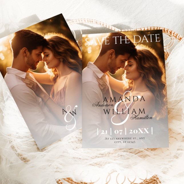 Modern Elegant Minimal Photo Wedding Save The Date (Creator Uploaded)