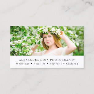 Modern elegant minimal photography business card
