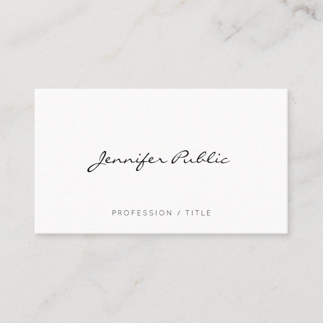  Modern Elegant Minimal Simple Calligraphy Script Business Card (Front)