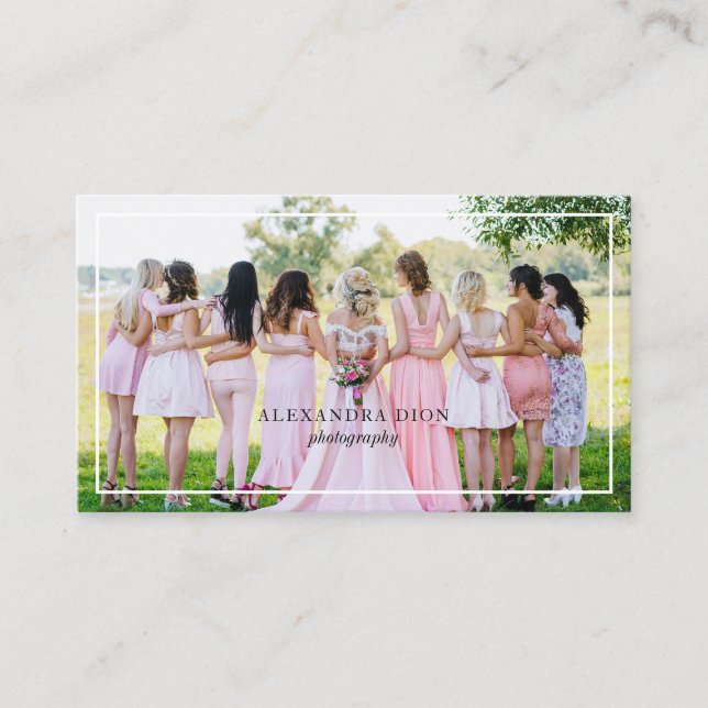 Modern elegant minimal & simple photography business card (Front)