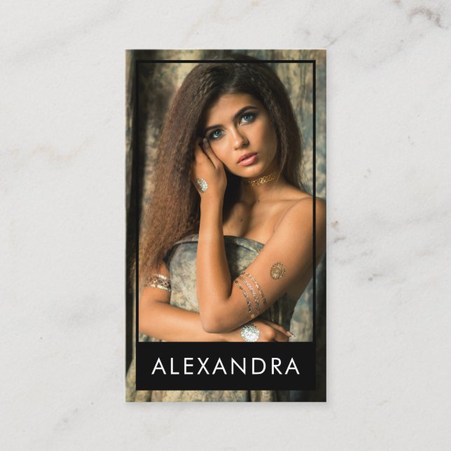 Modern elegant minimal & simple photography business card (Front)