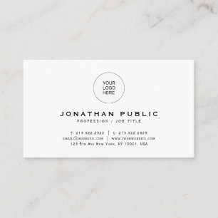 Modern Elegant Minimal Sleek Your Custom Text Business Card