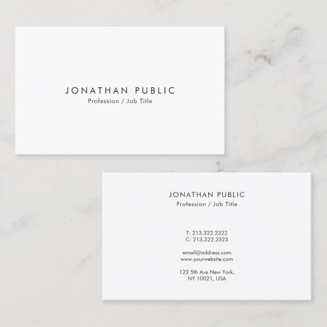 Modern Elegant Minimal Template Connect With Us Business Card (Front/Back)