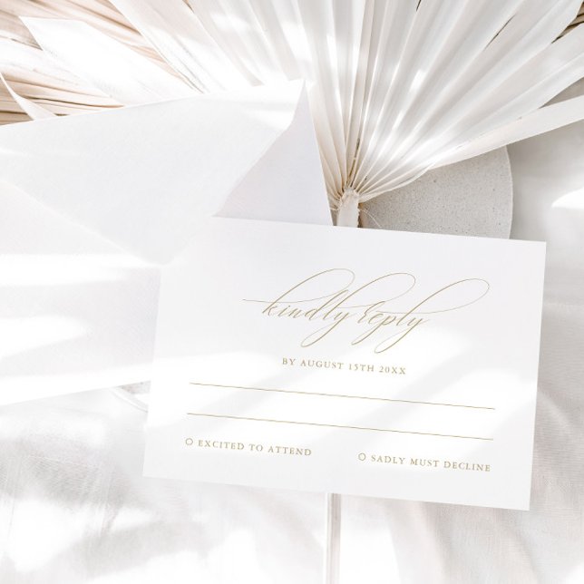 Modern Elegant Minimal White RSVP Card (Modern Elegant Minimal White RSVP Card)
