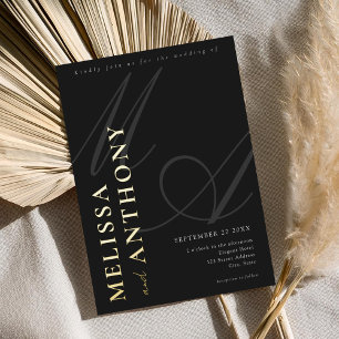 Modern Elegant Minimalist Black and Gold Wedding