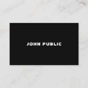 Modern Elegant Minimalist Black White Template B&W Business Card