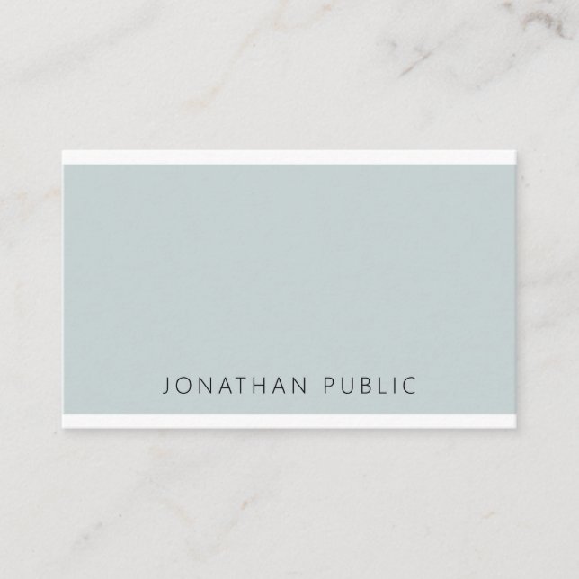 Modern Elegant Minimalist Blue Green Template Business Card (Front)