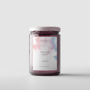 Modern Elegant Minimalist Blush Pink Blue  Food Label