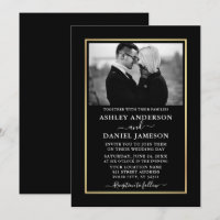 Modern Elegant Minimalist BW Photo Wedding