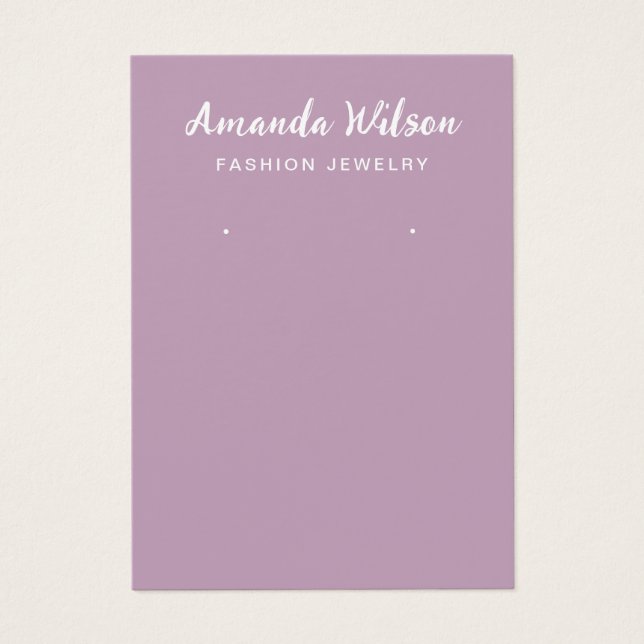 Modern Elegant minimalist earring display card  (Front)