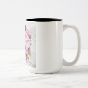 Modern elegant minimalist Flower Design Two-Tone Coffee Mug