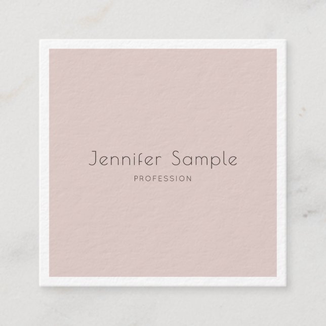 Modern Elegant Minimalist Glamour Luxury Template Square Business Card (Front)
