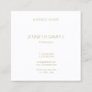 Modern Elegant Minimalist Gold Text Font Luxury Square Business Card