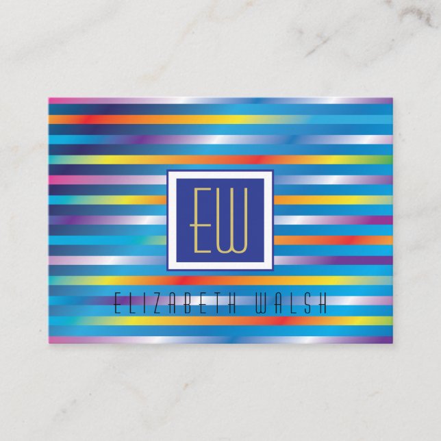 Modern Elegant Minimalist Gradient Lines 3,5 x 2,5 Business Card (Front)