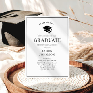 Modern Elegant Minimalist Graduation Party Invitation