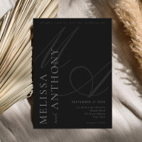 Modern Elegant Minimalist Matte Black Wedding