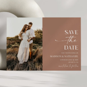 Modern Elegant Minimalist Mocha Mousse Wedding Save The Date