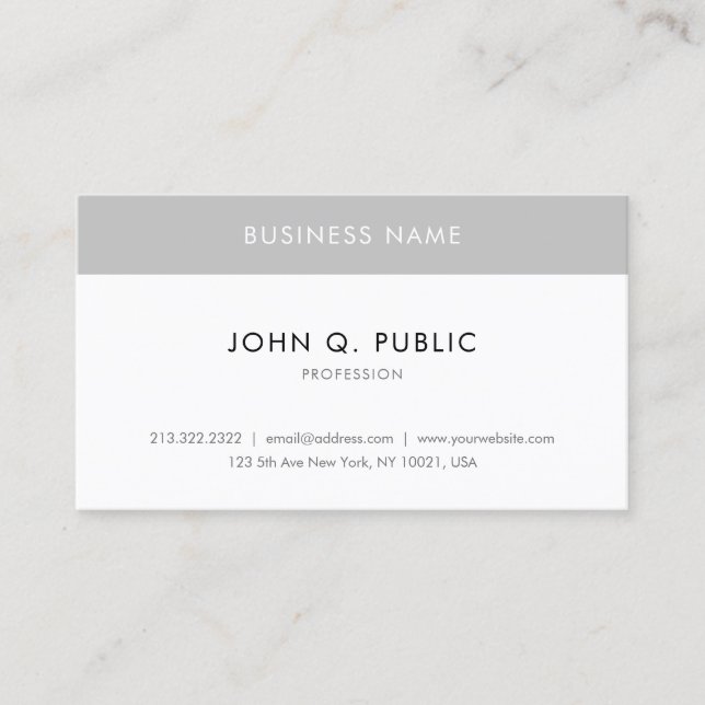 Modern Elegant Minimalist Personalised Simple Business Card (Front)