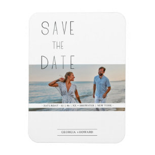 Modern Elegant Minimalist Photo Couple Wedding Magnet