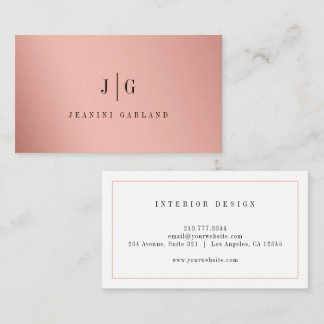 Modern Elegant Minimalist Professional Monogram Business Card