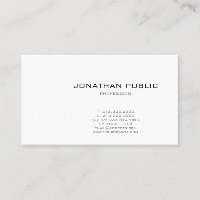 Modern Elegant Minimalist Professional Template Business Card (Front)