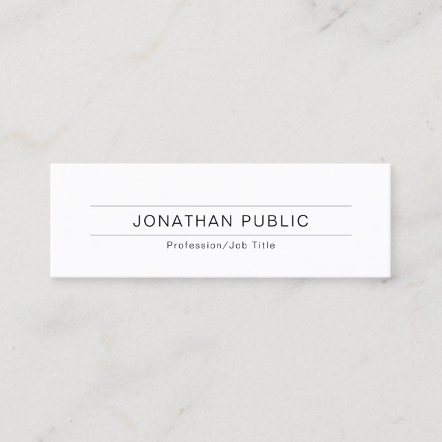Modern Elegant Minimalist Professional Template Mini Business Card (Front)