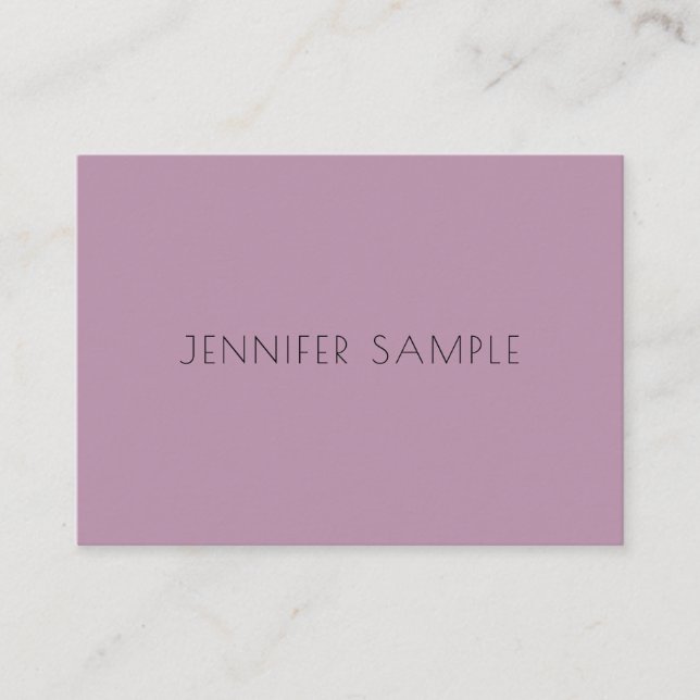 Modern Elegant Minimalist Purple Template Simple Business Card (Front)