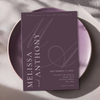 Modern Elegant Minimalist Purple Wedding