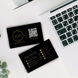 Modern Elegant Minimalist QR Code Business Card 