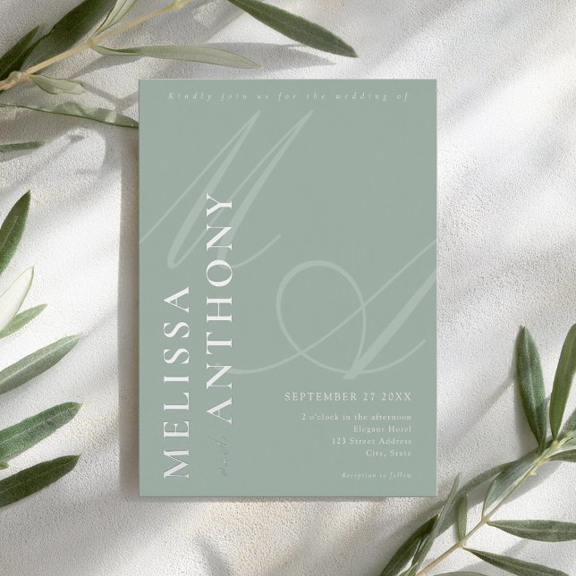 Modern Elegant Minimalist Silver and Sage Wedding (Creator Uploaded)
