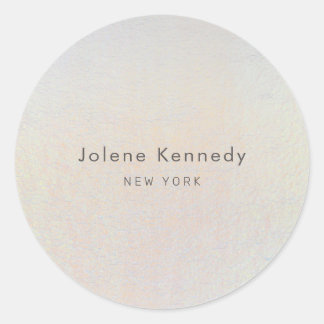 Modern Elegant Minimalist Silver Gold Texture Classic Round Sticker