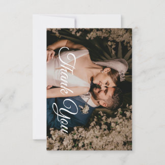 Modern Elegant Minimalist Simple Wedding Photo RSVP Card