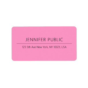 Modern Elegant Minimalist Template Pink Address Label
