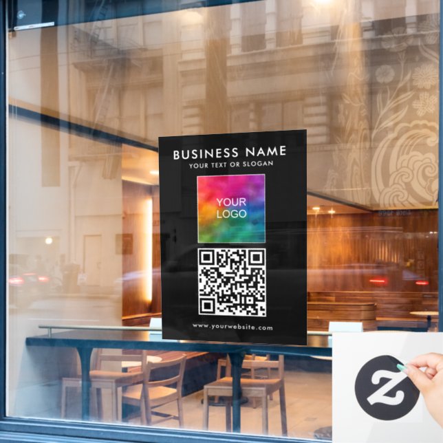 Modern Elegant Minimalist Template QR Code Logo (Cafe Window)