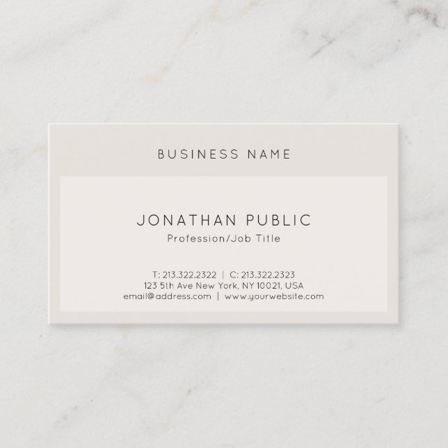 Modern Elegant Minimalist Template Trendy Cool Business Card (Front)