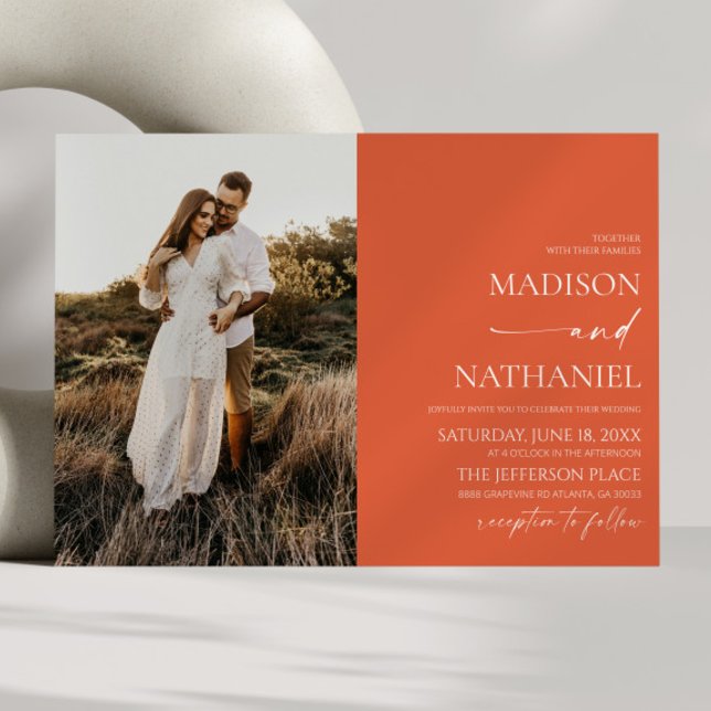 Modern Elegant Minimalist Verona Sunset Wedding Invitation (Creator Uploaded)